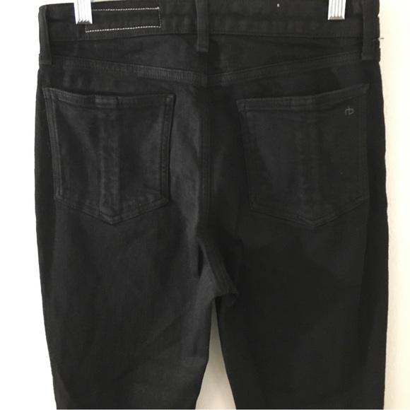NWOT Rag and Bone Nina Black Coated High Rise Skinny Jeans size 28. - Picture 7 of 7